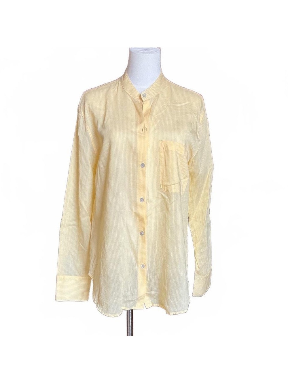 Vince Butter Yellow Semi-Sheer Shirt - Medium